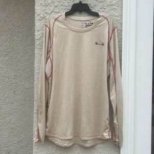 THLETE Base Series - L1 Crew Top Polartec Long Sleeve Tan/Red Men's Size XL